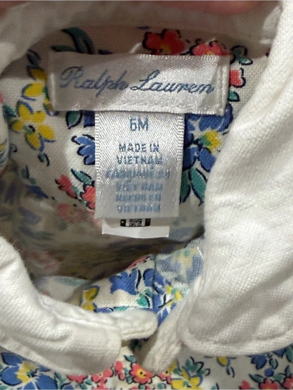 Ralph Lauren Baby Girl Collared Floral Dress Two Piece Set Size 6 Months.